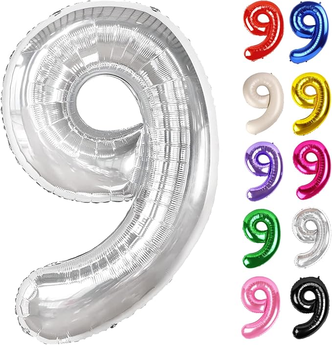 Sliver Number 9 Balloon 40 Inch by IWERP