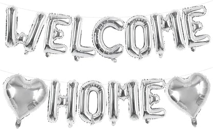 TONIFUL Silver Welcome Home Balloon Set – 16 Inch Mylar Foil Letter Balloons by TONIFUL
