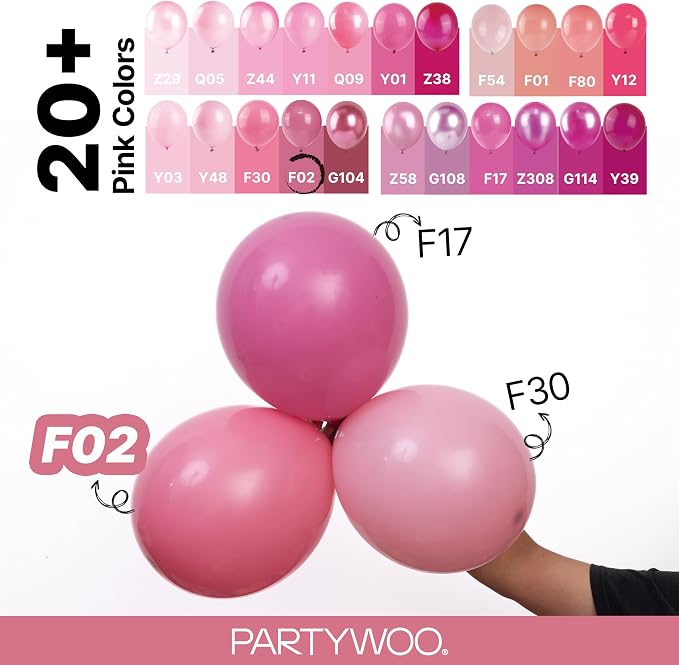 PartyWoo Mauve Dusty Balloons 100pcs Pink Rose Color 18 12 10 5 Inch | Balloons - Image 4