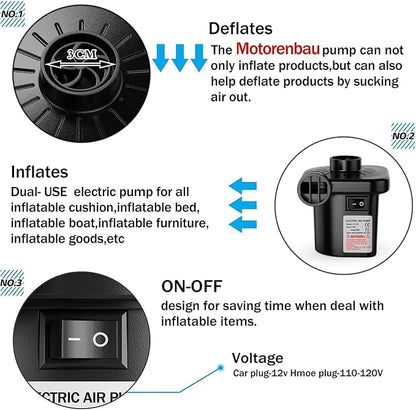 Electric Air Pump for Inflatables, Portable Quick-Fill Air Pump - Image 3