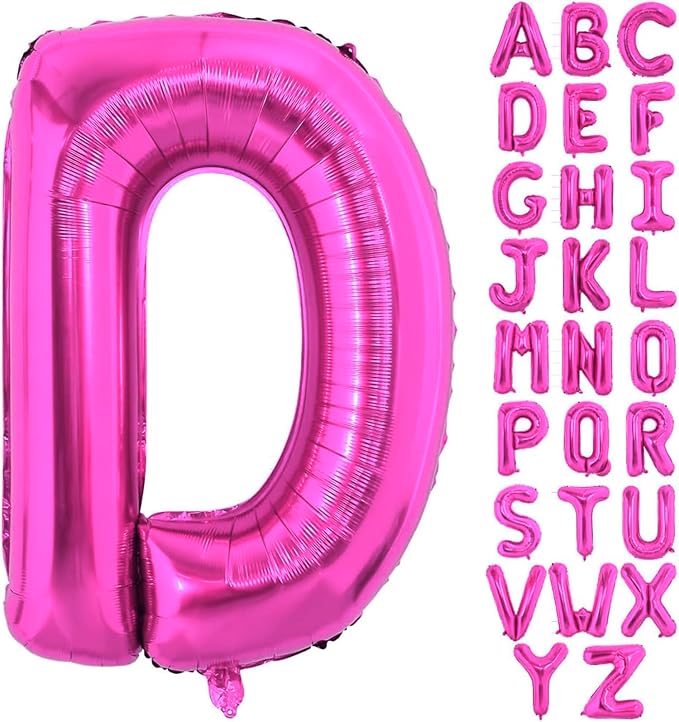 Hot Pink Letter D Balloons, D Letter Balloon 40 Inch Foil D Balloon | Hot Pink by BBPOOL