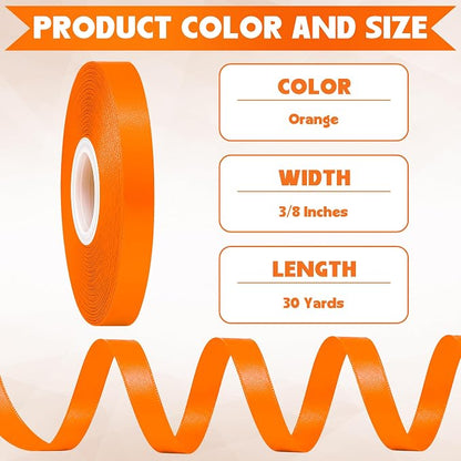 3/8In 30Yards Orange Thin Ribbon - Image 2