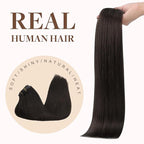 GOO GOO Clip in Hair Extensions Real Human Hair, Remy Human Hair Extensions Clip ins for Women, Natural Human Hair, 20inch 180g 9Pcs, #2 Dark Brown
