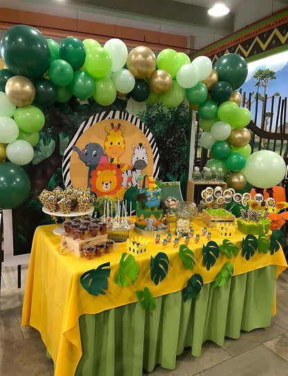 Green and Gold Balloons, Jungle Safari Party Decor | Different Shades Green - Image 4