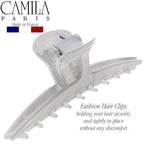 Camila Paris CP3230 French Hair Clip for Women, Narrow, Strong Hold Grip Double Teeth Girls Hair Claw Clips Jaw, Fashion Durable Styling Hair Accessories for Women, Made in France