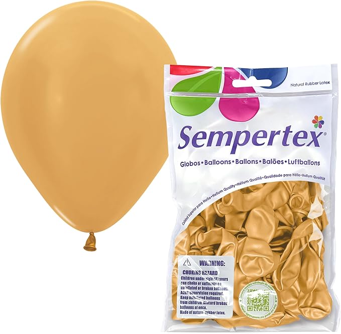 Sempertex Metallic Gold Balloons, 5 Inch, Graduation, Baby Shower, Anniversary by Sempertex