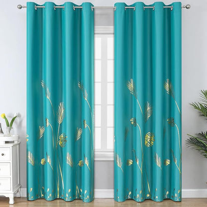 Teal Blackout Curtains 84 Inches Long, Grommet Curtains by ESTELARTEXTILER