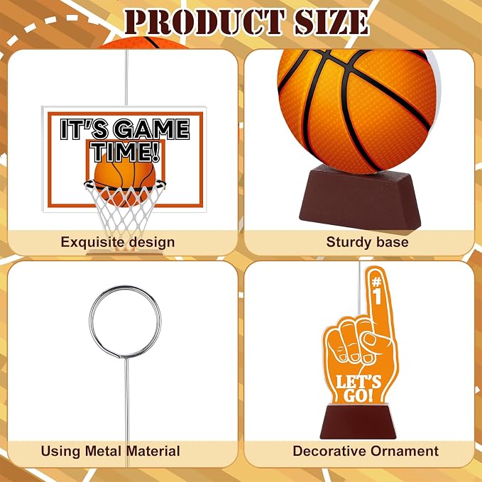 RattanView 5 Pcs Basketball Themed Party Decorations Photo Holders Balloon - Image 3