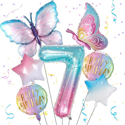 Butterfly Balloons 7th Birthday Decorations by Isndare