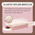 RHOS Folding Brush with Mirror for Women, Girls - Mini Hair Brush for Purse, Small Pocket Brush with Soft Nylon Bristles and Mirror for Travel (Beige)