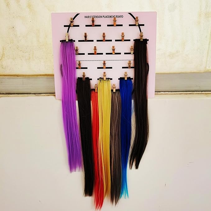 Extension Holder - Styling Extension Holder, Acrylic Hair Separator, Hair Extension Holder Board | Hair Tinsel Organizer, Home And Salon Wig Grafting Plate With Clip For Hairpieces Sectioning Display