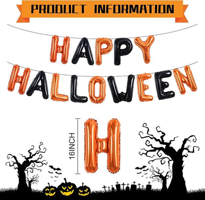 TONIFUL 16 Inch Happy Halloween Balloons Banner - Image 2