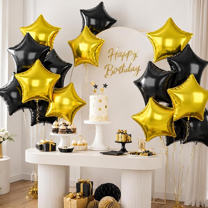 18 Inch Black Star Balloons - Image 5