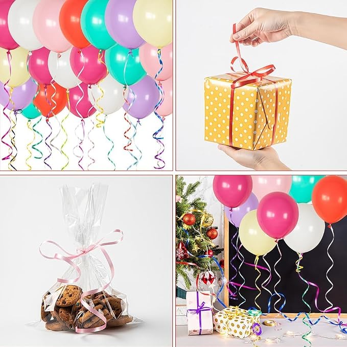 3 Rolls Curling Ribbon for Gift Wrapping for Wreath Bows Bouquet, Mardi Gras - Image 5
