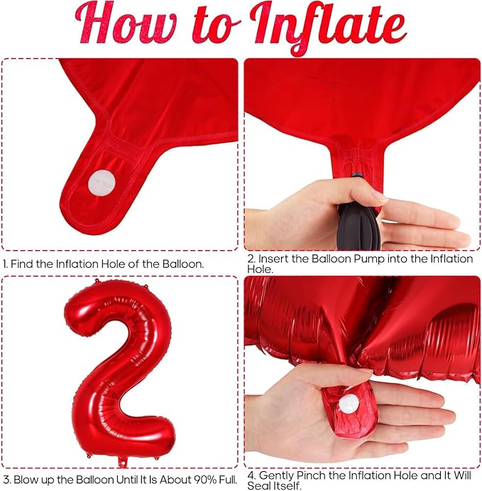 Red Number 22 Balloons, 40 Inch Big Large Foil Number Balloons, Jumbo Giant - Image 4