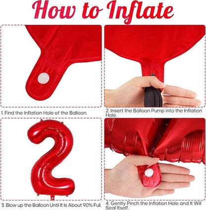Red Number 28 Balloons, 40 Inch Big Large Foil Number Balloons, Jumbo Giant - Image 5