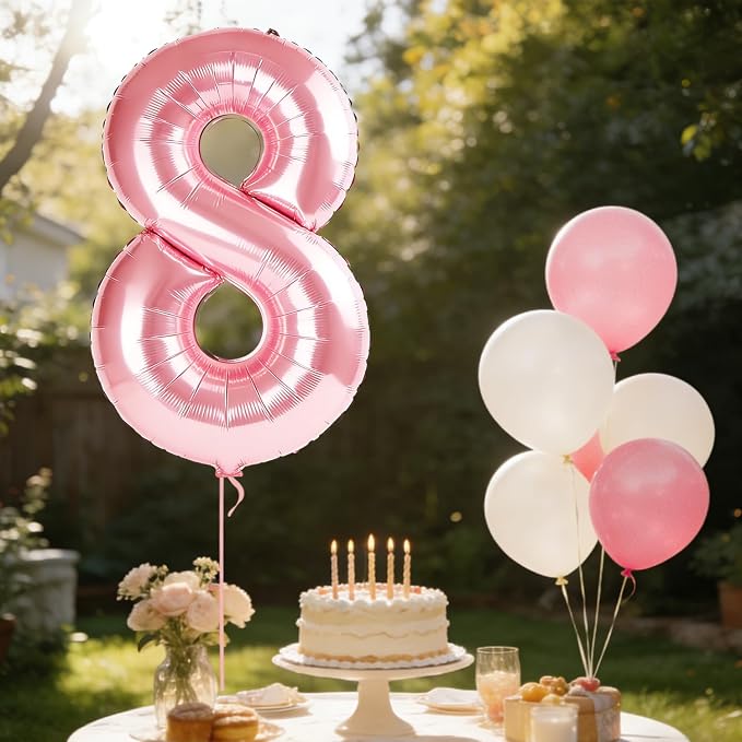 40 Inch Number 8 Balloons for 8th Birthday Party Decorations, 0-100 Jewelry - Image 3