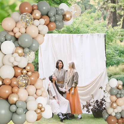 DBKL Dusty Green Nude Balloon Garland Arch Kit, Cream White Sand Sage Green - Image 6