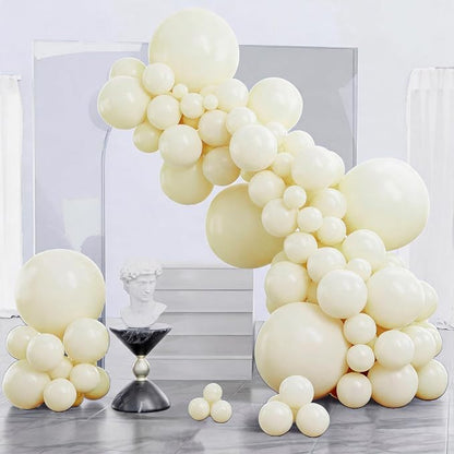PartyWoo Pastel Yellow Balloons 140pcs Light Pale Yellow Color | 18 12 10 5 by PartyWoo