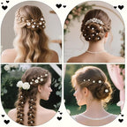NEBURORA 36 Pcs Wedding Pearl Hair Pins U Shape Pearl Hair Accessory for Brides Bridesmaids Women Gold