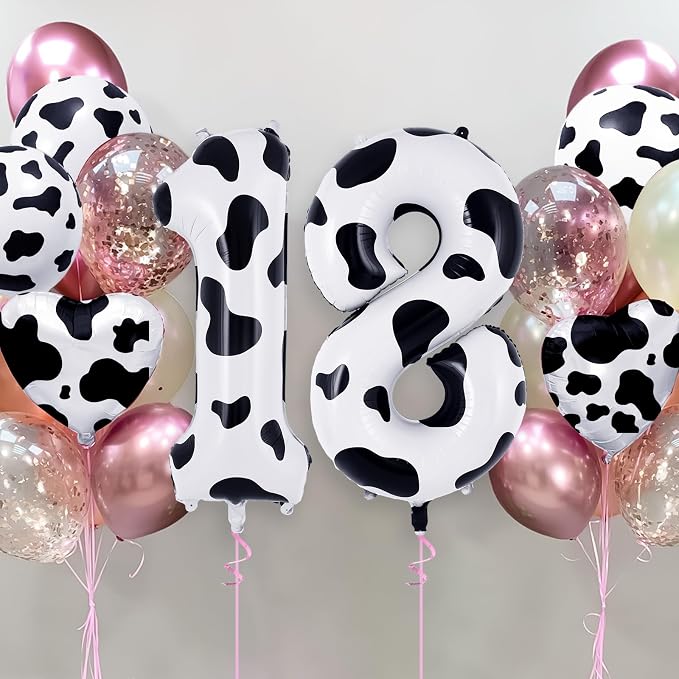Cow Print Number 1 Balloon, Large 40 Inch Cow Number Birthday Balloons - Image 2
