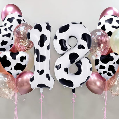 Cow Print Number 1 Balloon, Large 40 Inch Cow Number Birthday Balloons - Image 2