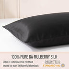 Bella Coterie Luxury Silk Pillowcase for Hair and Skin | 30 Momme | 100% Pure 6A Mulberry Silk | Super Soft | Perfectly Plush [Queen, Jet Black]