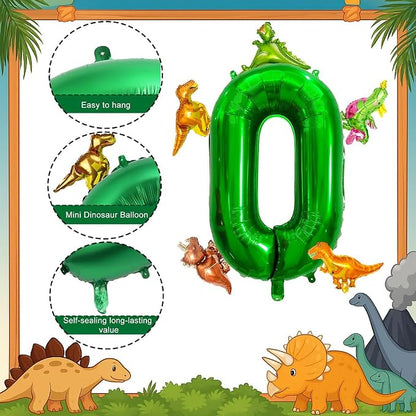 LilyZheng Dinosaur Number 0 Balloon Set – 40 Inch Dark Green Number Balloon - Image 3