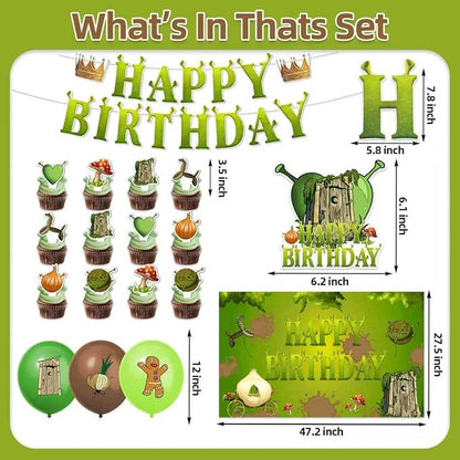 42Pack Green Monster Party decoration pack include Banner, Honeycomb - Image 2