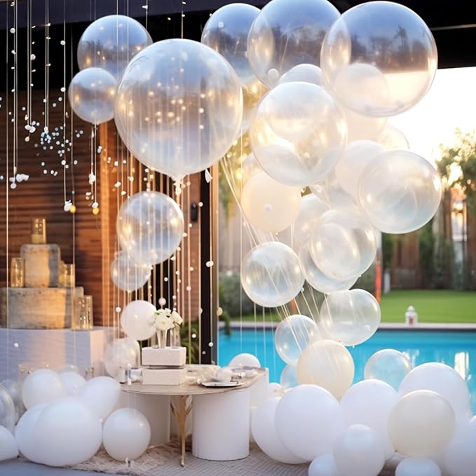RUBFAC 129pcs Clear Balloons Different Sizes 18 12 10 5 Inches - Image 4
