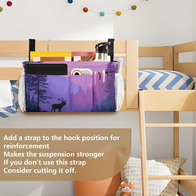 Bedside Caddy Hanging Bunk Bed Caddy Bed Organizer Hanging Pocket - Image 6