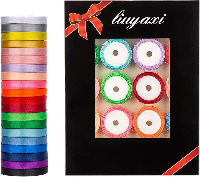 LIUYAXI 3/8 Inch Satin Ribbon Set – 20 Rolls Rainbow Ribbon, 5 Yards Each - Image 6