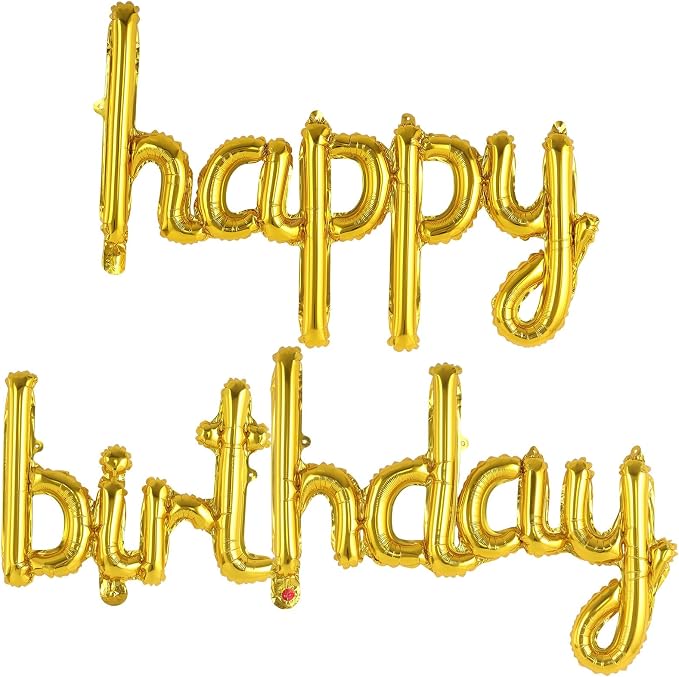 Happy Birthday Balloons Banner Foil Letters Balloons Connected, Personalized by TOTAFAM