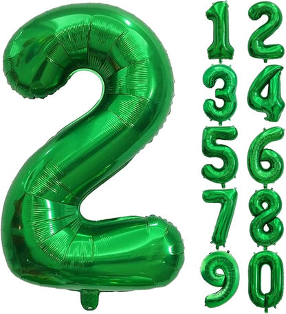 Number Balloons Green Party Balloon by United-UnicornsParty