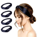 4PACK Womens Silk Headband Satin Headbands Silky Hairband Wide Head Bands Hair Wrap Fashion Hairbands Accessories
