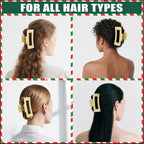 TOCESS Hair Claw Clips for Women - 8PK Large Neutral Matte Square Jumbo Hair Clips for Thick, Thin, Long, Short, Curly Hair Girls, Big Jaw Clip Set for Daily Use (Lemon Yellow)