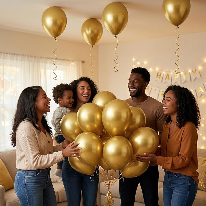 40pcs Metallic Gold Balloons 12 Inch, Shiny Chrome Gold Balloons | Balloons - Image 5