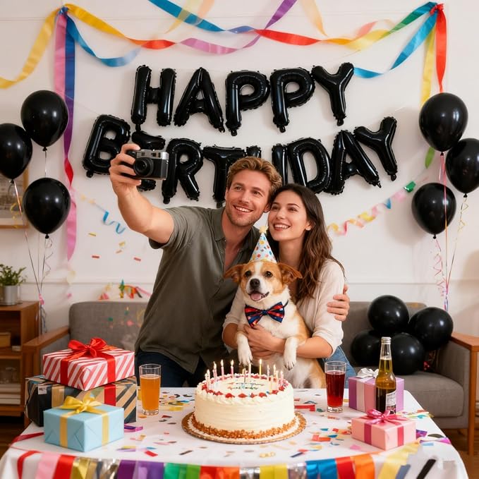 16" Happy Birthday Foil Letter Balloons Banner Set | Alphabet Balloons - Image 6