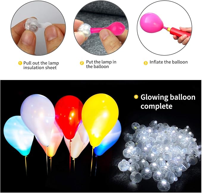 200pcs White LED Balloon Light, Tiny Light Mini Round Led Ball Lamp - Image 2