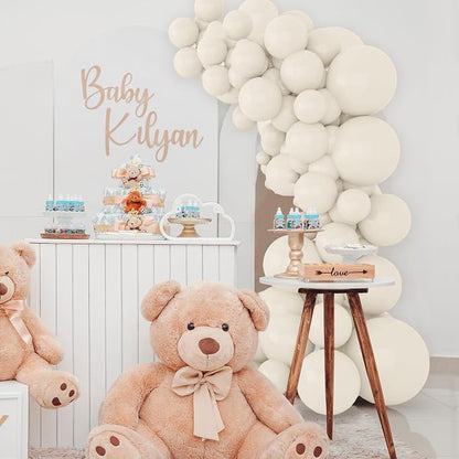 134Pcs Sand White Balloons Different Sizes 5 10 12 18 Inch sand white Latex - Image 6