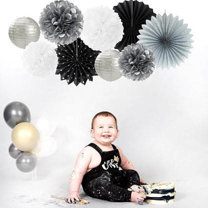 Black White Silver Party Decorations - Image 7