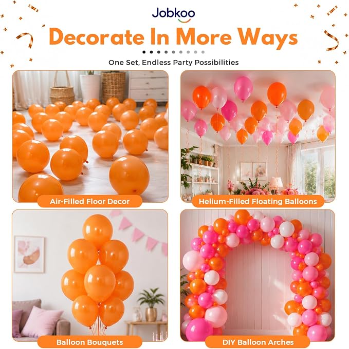 Jobkoo Orange Balloons 12 Inch - Image 4