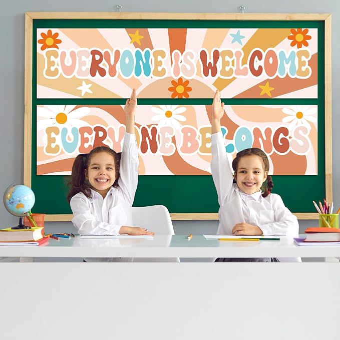 2 Pack Groovy Classroom Decorations Boho Welcome Banner Bulletin Board Decor - Image 4