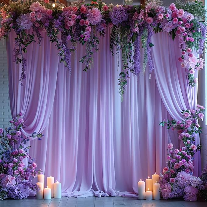 20x10ft Wrinkle Free Lavender Backdrop Curtain by ESGOTBME