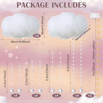 Marsui Artificial Cloud Props LED Hanging Cloud Light String Fake Imitation 3D - Image 4
