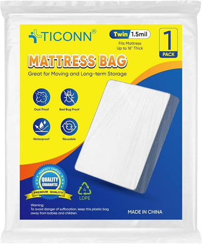 TICONN 1PK Plastic Mattress Bag by TICONN