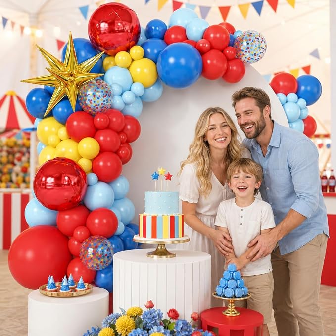 Red Blue Yellow Balloon Arch Garland Kit - Image 6