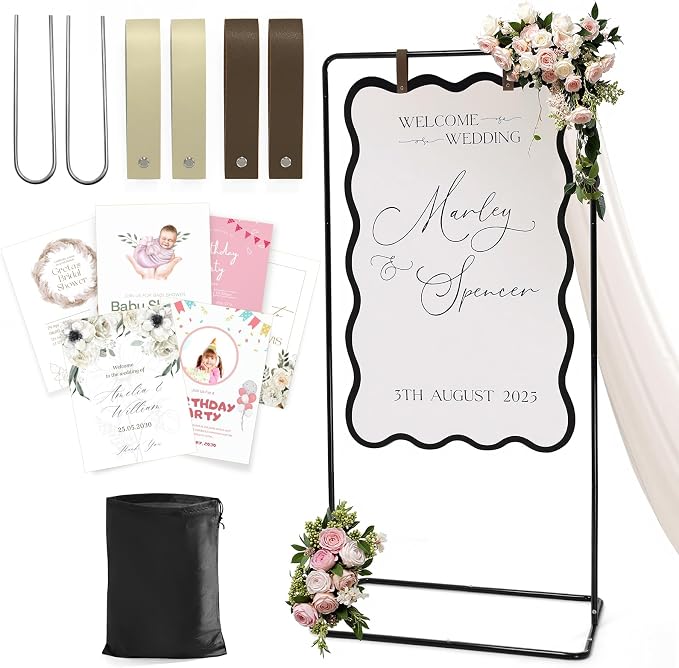 Wedding Welcome Sign Stand, Welcome to our Wedding Sign Holder, Linen Sign Stand by Victawks