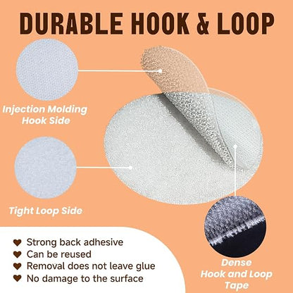 Self Adhesive Dots, Strong Adhesive 1000Pcs 0.59" Diameter Back Nylon, Hook & - Image 4