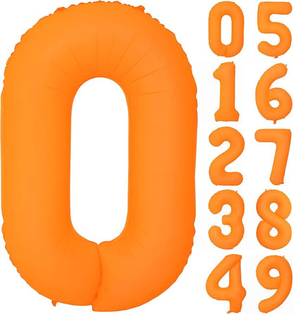 40 IN Orange Birthday Number 0 Balloon Fluorescent Orange Foil Balloon | by YOIOZAIZAI
